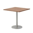 thumbnail image 1 of 30" Square Pedestal Table - River Cherry Top - Silver Base, 1 of 3