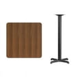 thumbnail image 1 of 30" Square Walnut Laminate Table Top With Bar Height X Base - Bar Height Restaurant Table, 1 of 4