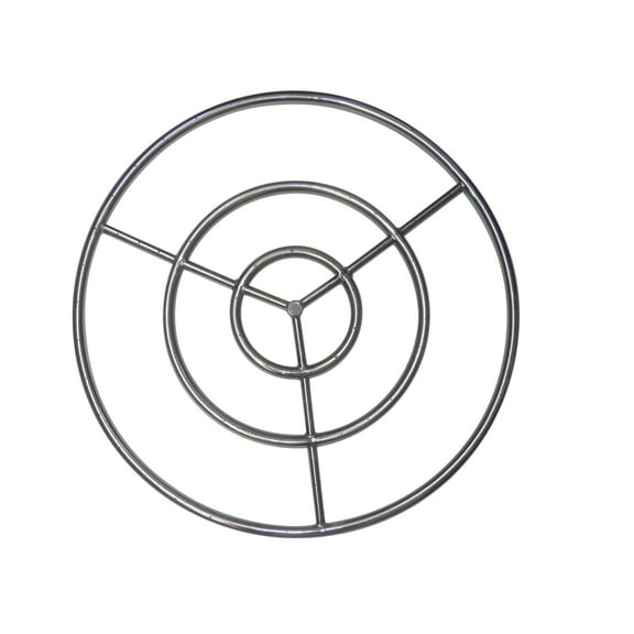 30" Stainless Steel Fire Pit Burner Ring with 1/2" Connection Hub for LP Liquid Propane