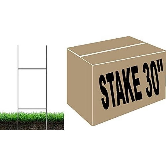 30 Stake 10x30 inch x 9 Gauge Galvanized Wire, Pack of 30 Pieces Stake use with 4mm Corrugated Signs, Ship Same Day UPS$$Garden & Patio