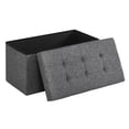 thumbnail image 1 of SONGMICS 30" Storage Ottoman Bench, Folding Ottoman with Storage Footstool Hold up to 660lb for Living Room Dark Gray, 1 of 7