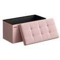 thumbnail image 1 of SONGMICS 30" Storage Ottoman Bench, Folding Ottoman with Storage Footstool Hold up to 660lb for Living Room Jelly Pink, 1 of 7