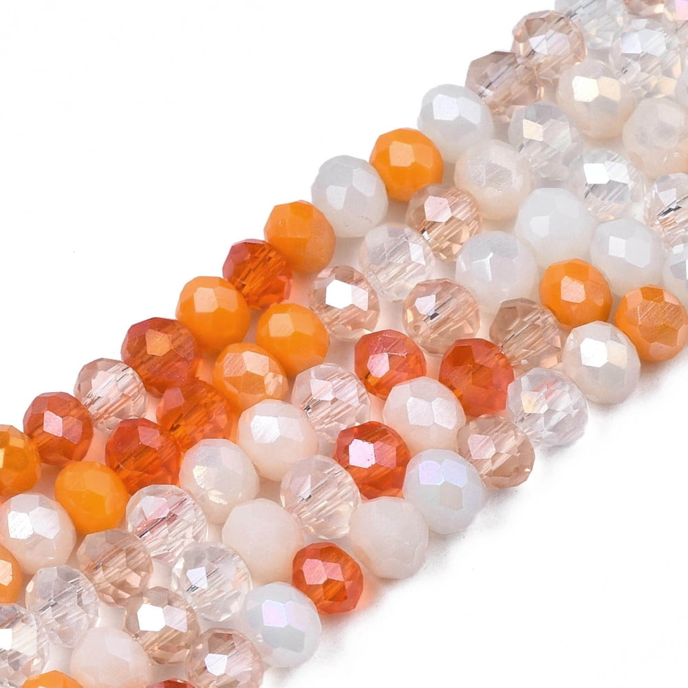 30 Strand Opaque Glass Beads Strands Imitation Jade Glass Faceted Rondelle Dark Orange 3x2mm Hole: 0.8mm about 115~125pcs/strand 34~35cm