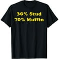 thumbnail image 1 of 30% Stud 70% Muffin T-Shirt men and women can wear, black, white, gifts, 1 of 4