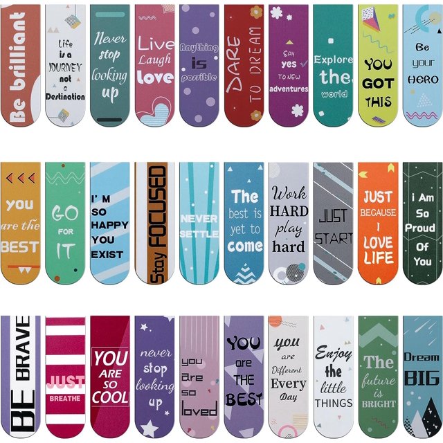 30 Styles Inspirational Quotes Bookmark, Encouraging Page Book