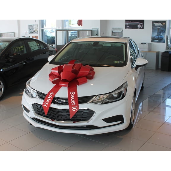 30" Suction Cup Happy Sweet 16 Birthday Car Bow - Made in USA (Red)