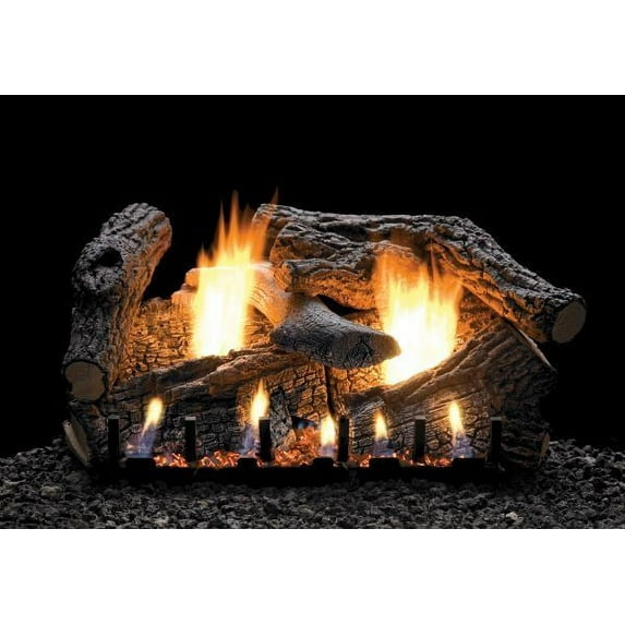 30" Super Sassafras Logset with VF/V Slope Glaze Burner, NG