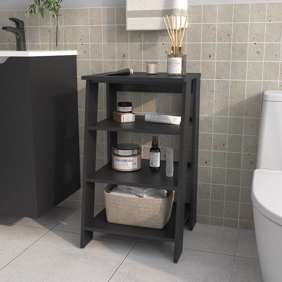 30" Tall 4 - Shelf - Optimize Bathroom, Living Room Space - Freestanding Setup - Quick Installation