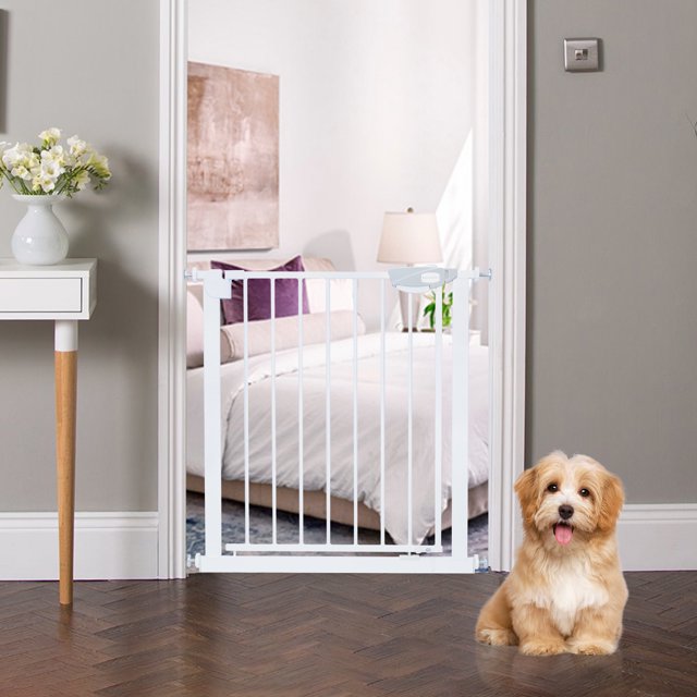 30" Tall Baby Gate, Adjustable Dog Gate for Stairs, Auto Close Pet