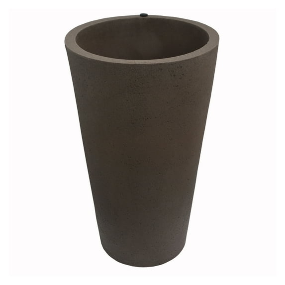 Algreen Crete 30" Self-Watering Planter, Tall, Brownstone Resin