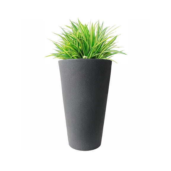 Algreen Crete 30" Self-Watering Planter, Tall, Warm Grey Resin