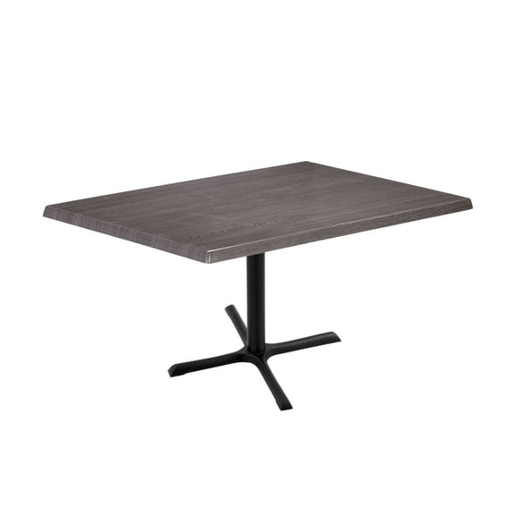 Holland 30" Black X-Style Base Rectangle Table in 48" Charcoal Top