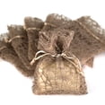 thumbnail image 1 of 30 Tan Organza Lace Gift Bags ( 7 x 11 ) Party Favor Fabric Birthday Treat Goody Bags - Medium, 1 of 2