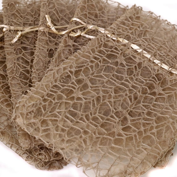 30 Tan Organza Lace Gift Bags ( 9 x 14 ) Party Favor Fabric Birthday Treat Goody Bags - Large