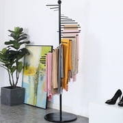 30 Tiers Scarf Organizer, 67 Height Hijab Organizer, Purse Holder, Scarf Display for Clothing Store, Home Black