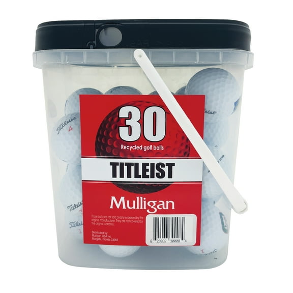 30 Titleist Used Recycled White Golf Balls, by Mulligan