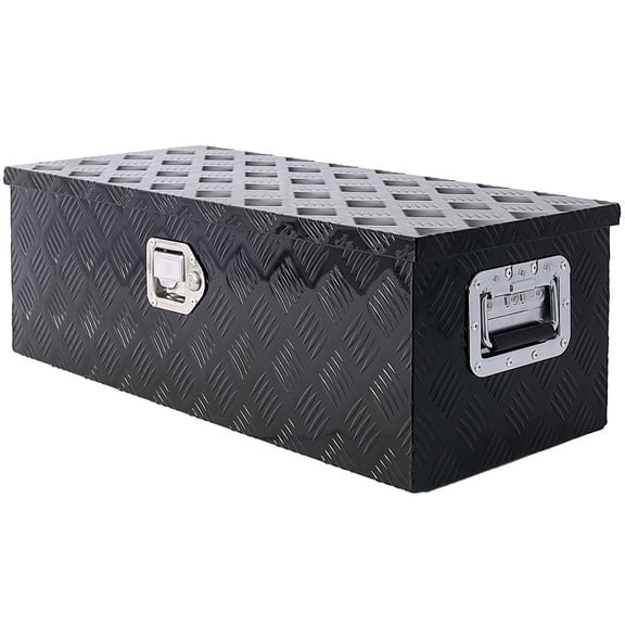 30" Tool Box, Aluminum Storage Tools Organizer with Side Handle, Heavy Duty Tool Box with Lockable Design, Waterproof Storage Toolbox for Pickup RV Truck ATV Trailer