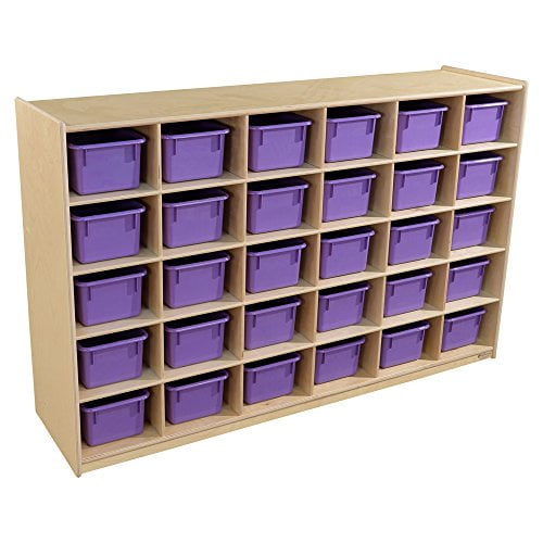Wood Designs 16039PP 30 Tray Storage with Purple Trays
