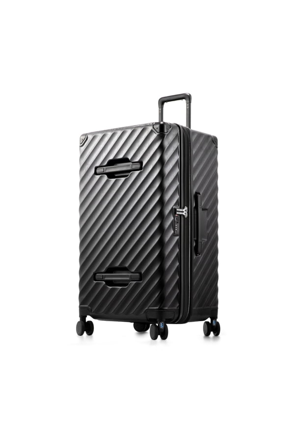 30" Trunk Expandable Extra Large Luggage, Polycarbonate TSA Approved Spinner Suitcase,Black- EX-Pro