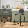 thumbnail image 1 of 30" Upholstered Bar Stools with Backs, Gray, Set of 2, 1 of 6