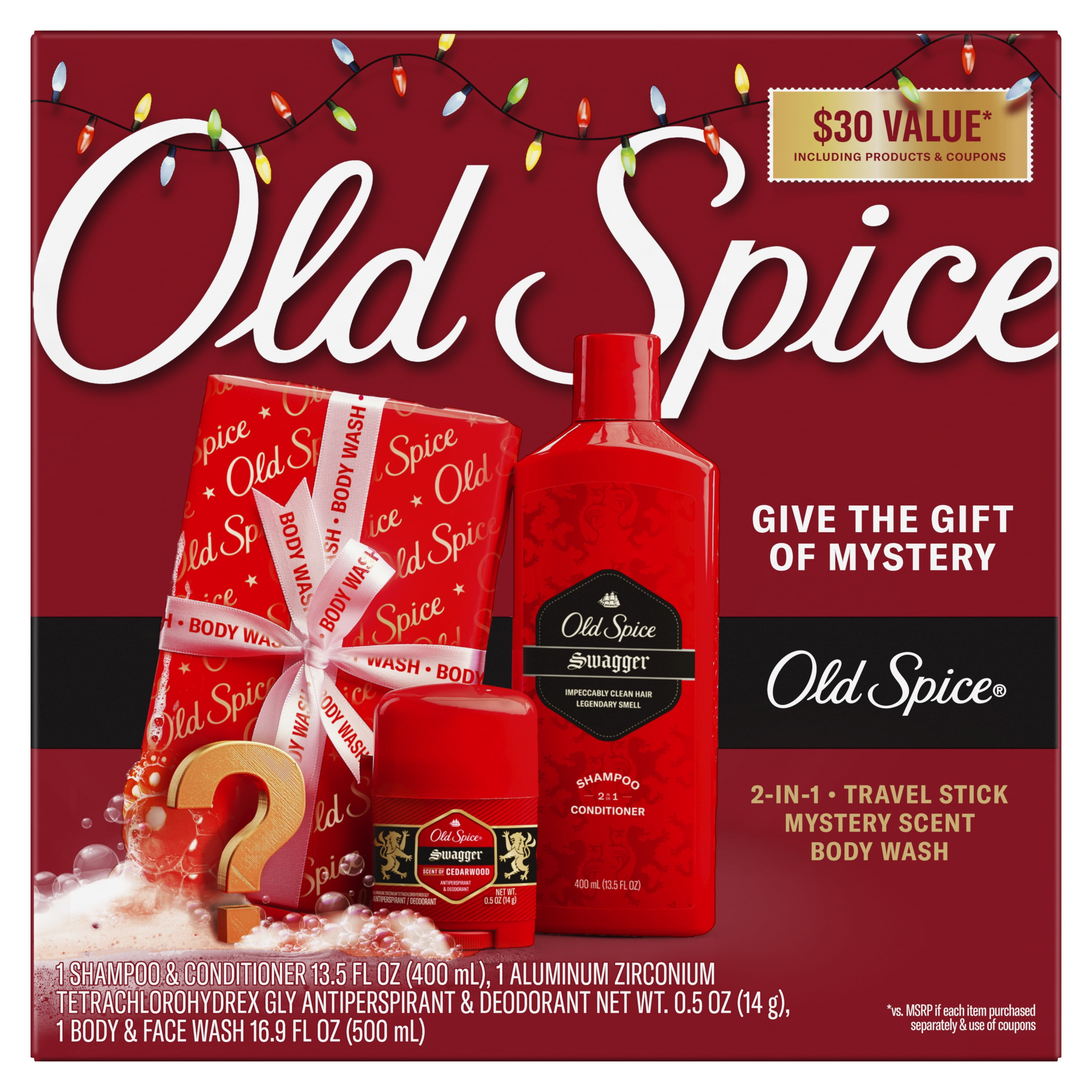 ($30 VALUE) Old Spice Swagger with Mystery Scent Men's Bodywash Holiday  Gift Pack