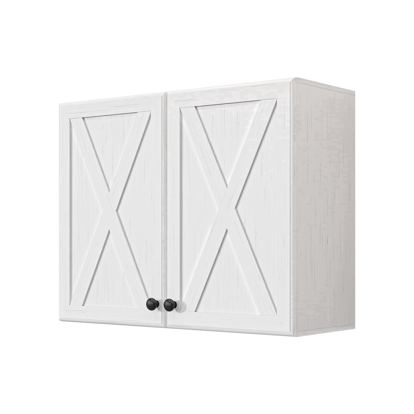 30" W Laundry Room Wall Cabinets, Farmhouse Wall Cabinet with Adjustable Shelf, Wall Mounted Storage Cabinet, Floating Cabinet for Bathroom, Kitchen