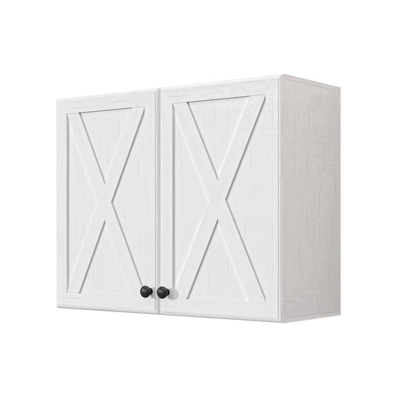 30" W Laundry Room Wall Cabinets, Farmhouse Wall Cabinet with Adjustable Shelf, Wall Mounted Storage Cabinet, Floating Cabinet for Bathroom, Kitchen