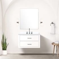 30" W X 22" D White Bath Vanity - Quartz Surface Solid Wood Frame Soft Close Fully Assembled Bathroom Accessory Renovation Piece Storage Unit 30 In. 22 Countertop Decor