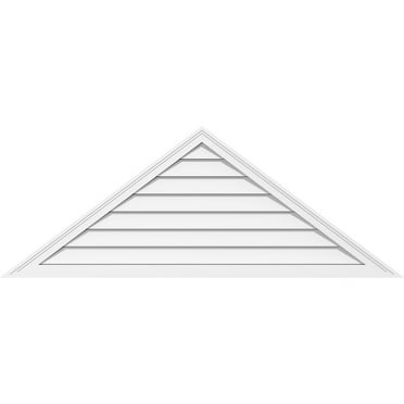 30"W x 13-3/4"H Triangle Surface Mount PVC Gable Vent 11/12 Pitch: Functional, w/ 2"W x 1-1/2"P Brickmould Frame