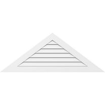 30"W x 13-3/4"H Triangle Surface Mount PVC Gable Vent 11/12 Pitch: Functional, w/ 3-1/2"W x 1"P Standard Frame