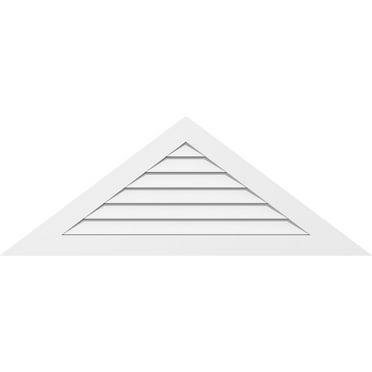 30"W x 13-3/4"H Triangle Surface Mount PVC Gable Vent 11/12 Pitch: Functional, w/ 3-1/2"W x 1"P Standard Frame