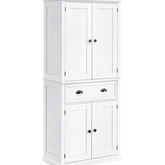 30" W x 16" D x 72.5" H, White - Adjustable Shelves for Tall Items - Kitchen Use - Customize Storage Space