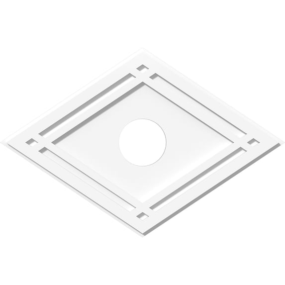 30"W x 20"H x 5"ID x 10 1/2"C x 1"P Diamond Architectural Grade PVC Contemporary Ceiling Medallion