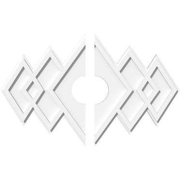 30"W x 20"H x 5"ID x 9 1/4"C x 1"P Zoe Architectural Grade PVC Contemporary Ceiling Medallion, Two Piece