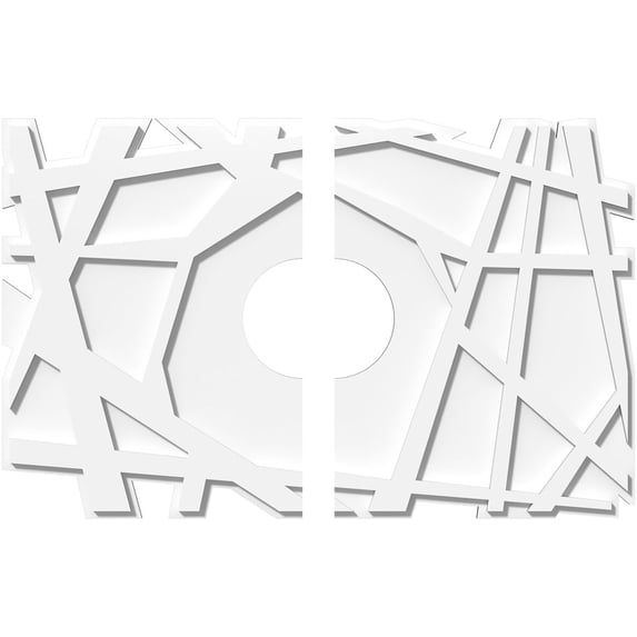 30"W x 20"H x 6"ID x 10 1/2"C x 1"P Novo Architectural Grade PVC Contemporary Ceiling Medallion, Two Piece
