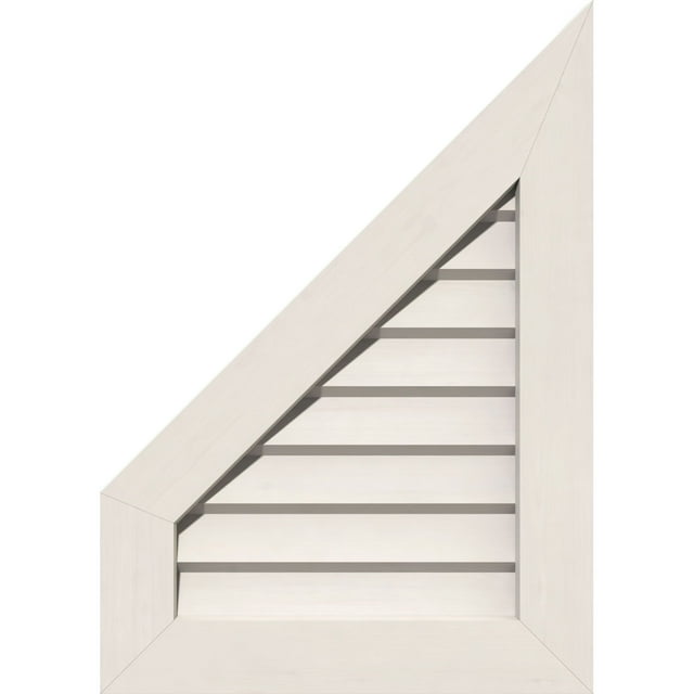 30"W x 28"H Half Peaked Top Left (35"W x 33"H Frame Size) 6/12 Pitch: Non-Functional, PVC Gable Vent w/ 1" x 4" Flat Trim Frame