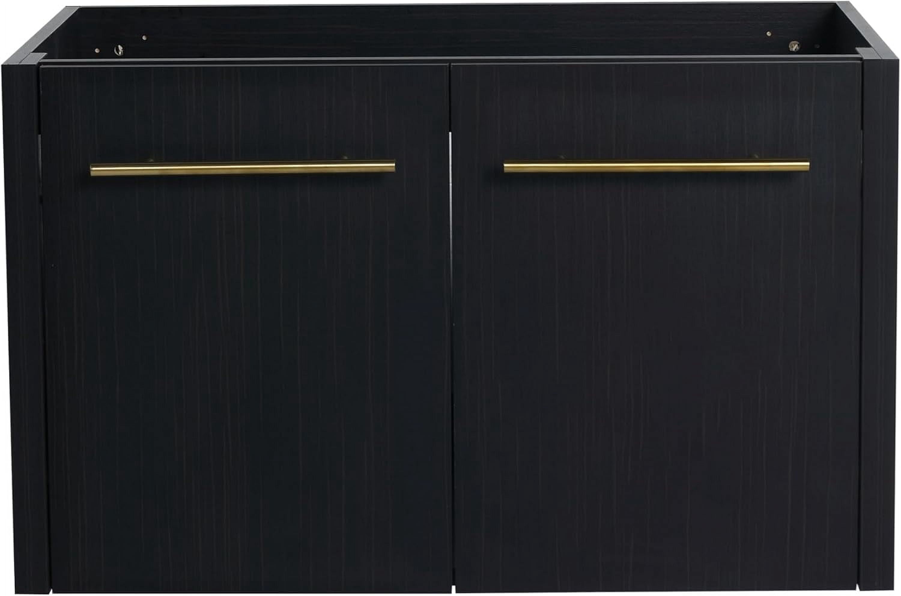30" Wall-Mount Bathroom Vanity Cabinet in Black Chestnut,Modern Luxury ...