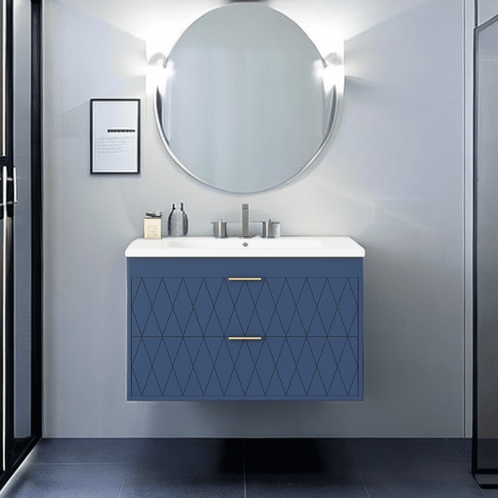 30'' Wall Mounted Bathroom Vanity with Resin Sink, Floating Bathroom ...