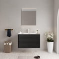 thumbnail image 1 of 30"  Wall-Mounted Floating Bathroom Vanity with Sink 2 Soft-Close Drawers for Storage, Pre-Assembled, Dark Oak Woodgrain Finish, 1 of 7