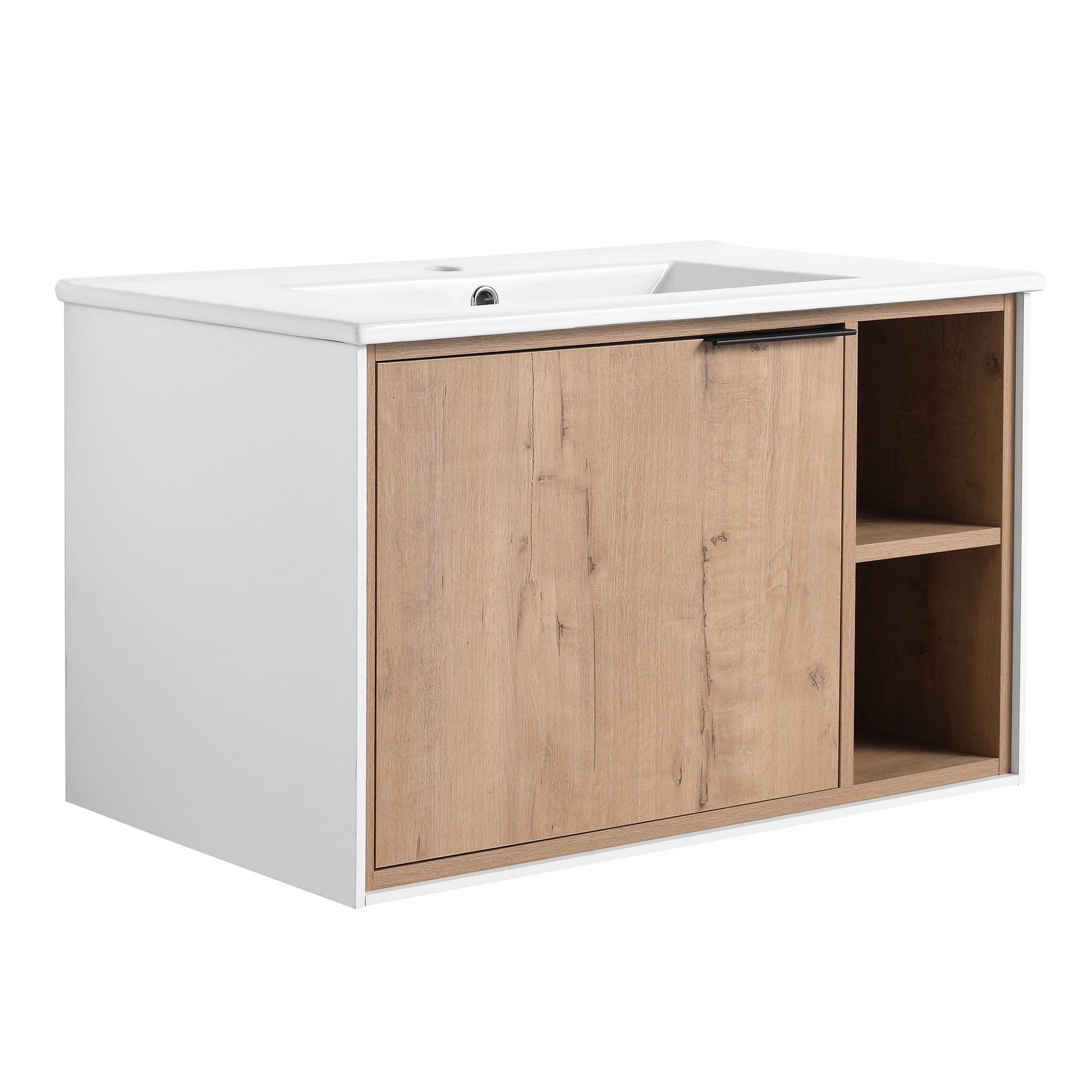 30'' Wall-Mounted Vanity, One-Door, Two Shelves, Soft-Close / Keep ...