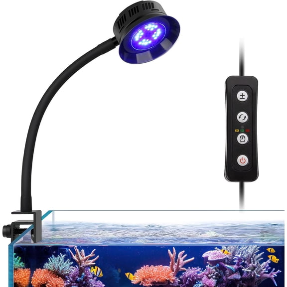 30 Watts Aquarium Reef Light, Dimmable Full Marine Fish Tank Light Saltwater Nano Aquarium LPS SPS Lighting