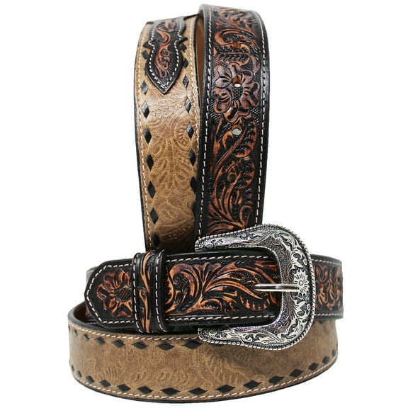 30 Western 1 1/2" Wide Men Women Rodeo Floral Tooled Leather Belt 26FK67