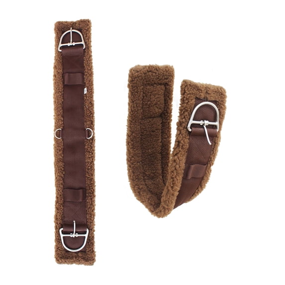 30" Western Brown Nylon Webbed Straight Rear Flank Saddle Cinch Fleece 97126BR-30
