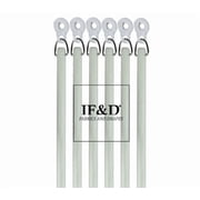 30" White 6 Pack Fiberglass Drapery Curtain Pull Wands with Plastic Adapters for Easy Open and Closing of Window Treatments - IF&D Fabrics and Drapes -WFPA-030-6