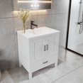 thumbnail image 1 of 30" White Freestanding Bath Vanity with Bottom Drawer, Sink Base Cabinet Without Top, 1 of 8