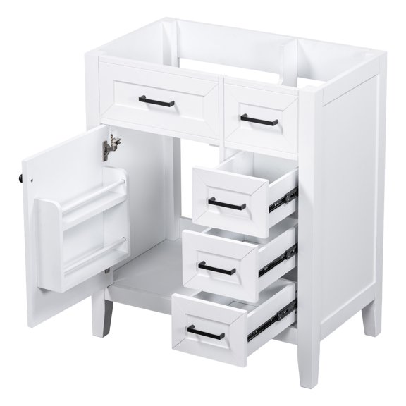 30" White Rectangular - Ample Storage for Bathroom Essentials - Freestanding in Bathroom - Upgrade Bathroom with Style