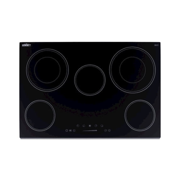 30" Wide 208-240V 5-Burner Radiant Cooktop, Black