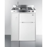30 Wide All-In-One Kitchenette, White, Glass Burners