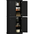 thumbnail image 1 of 30" Wide, Black MDF - 6 - tier Large Capacity - In Kitchen or Dining - Store Cookbooks and Dry Goods, 1 of 5