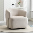 thumbnail image 1 of BRILHAMEZ 30" Modern Swivel Accent Chair, Chenille Upholstered Round Barrel Chair, Comfy Club Lounge Armchair for Living Room & Bedroom, Green, Beige, 1 of 8